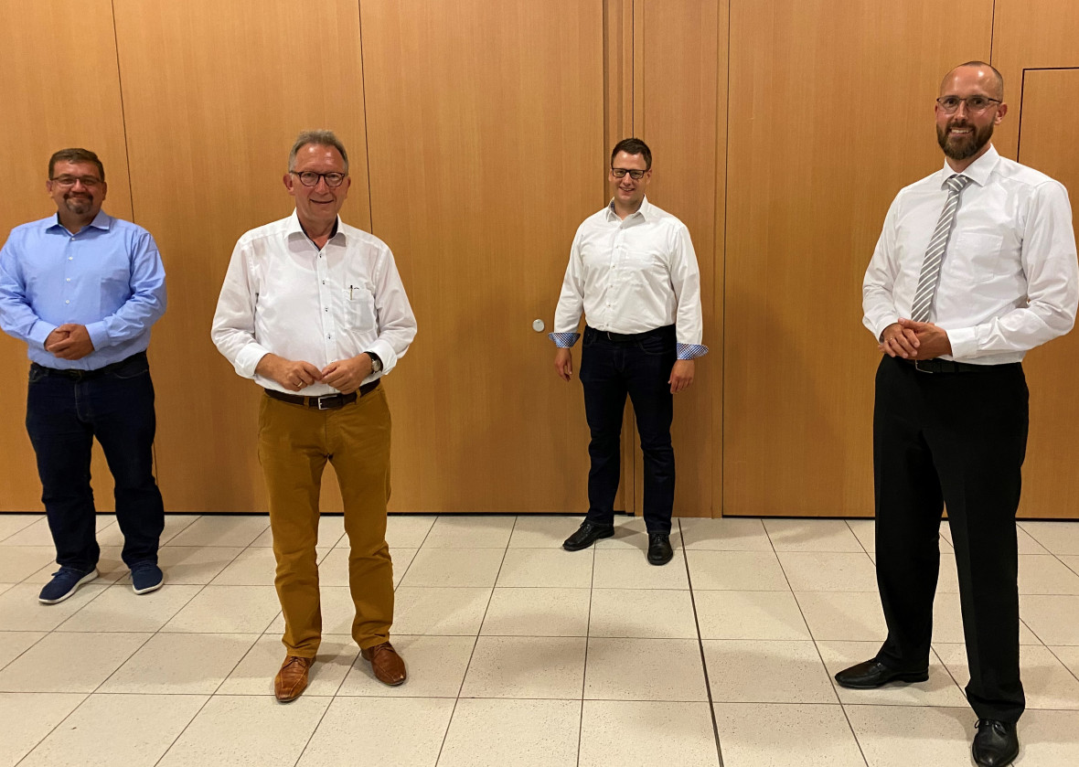 v.l.n.r. Markus Harf (stv. Vorsitzender des CDU Gemeindeverbandes), Erwin Rddel (MdB), Sebastian Limbach (stv. Vorsitzender des CDU-Gemeindeverbandes), Marco Vida (Vorsitzender des CDU Gemeindeverbandes)